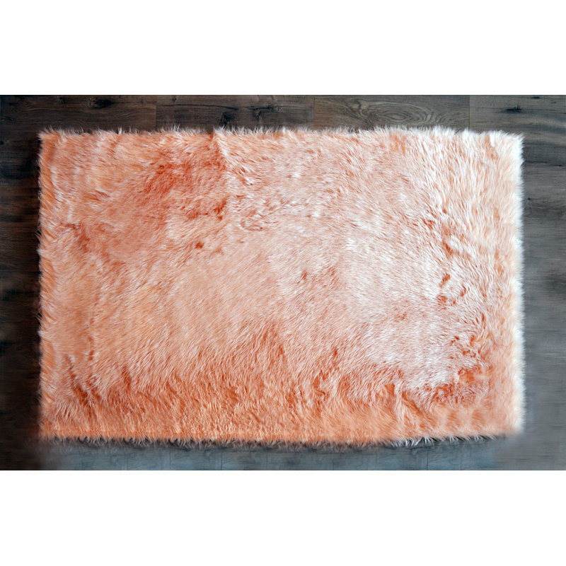 Kroma Carpets Faux Fur Blush Area Rug & Reviews Wayfair